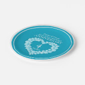 Assiettes En Carton Topaz bleu Anniversaire coeur 4 ans plaque papier (Angle)