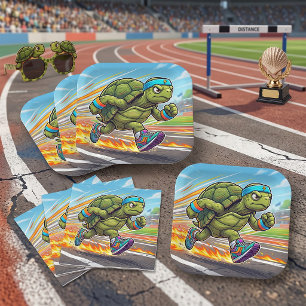 Assiettes En Carton Tortue Athlétique Sprinteur Rapide Coureur