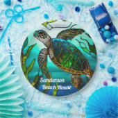 Assiettes En Carton Tortue côtière Tropical Turquoise Bleu Vert (Fête)