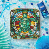 Assiettes En Carton Tortue de mer (Fête)