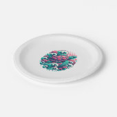 Assiettes En Carton Tortue d'été rétro (Angle)