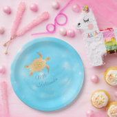 Assiettes En Carton Tortue d'or | Noël hawaïen | (Fête)