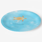 Assiettes En Carton Tortue d'or | Noël hawaïen | (Angle)