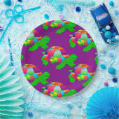 Assiettes En Carton Tortue en verre CKC Lil, Plaques à papier mauve (Fête)
