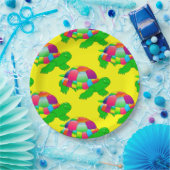 Assiettes En Carton Tortue en verre CKC Lil, Plaques en papier jaune (Fête)