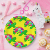 Assiettes En Carton Tortue en verre CKC Lil, Plaques en papier jaune (Fête)