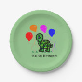 Assiettes En Carton Tortue et ballons (Devant)