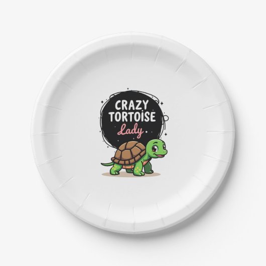 Assiettes En Carton Tortue folle Lady Tortoises Maman Tortue féminine (Devant)