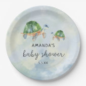 Assiettes En Carton Tortue marine - baby shower (Devant)