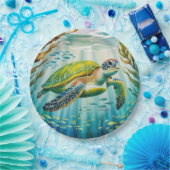 Assiettes En Carton Tortue peinte (Fête)