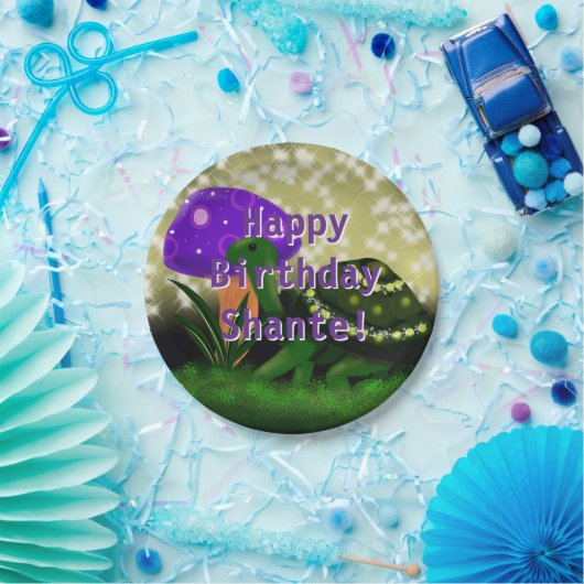 Assiettes En Carton Tortue, Plaques en papier d'anniversaire étincelan (Fête)