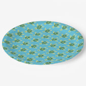 Assiettes En Carton Tortues de Motif Bleu (Angle)