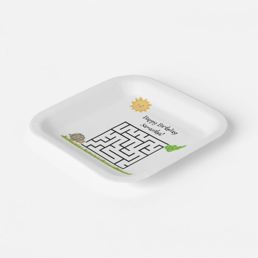 Assiettes En Carton Tortues et laitue, plaques de papier labyrinthe d' (Angulaire)