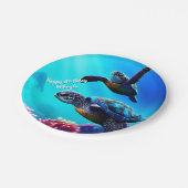 Assiettes En Carton Tortues marines natation (Angle)