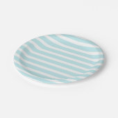 Assiettes En Carton Tosca bleu et rayures blanches (Angle)