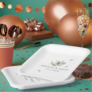 Assiettes En Carton Toscane Olivier Feuille Branche Merci