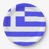 Assiettes En Carton Total du drapeau grec (Devant)
