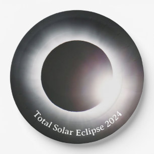 Assiettes En Carton Total éclipse solaire 2024