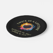 Assiettes En Carton Total Éclipse Solaire 2024 Deux Fois Dans Une Vie (Angle)