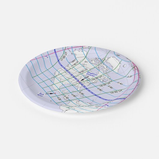 Assiettes En Carton Total Solaire Eclipse 2017 Global Path (Angle)