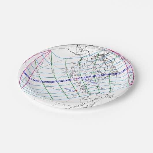 Assiettes En Carton Total Solaire Eclipse 2024 Global Path (Angle)