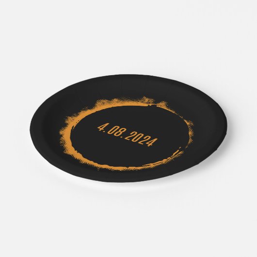 Assiettes En Carton Total Solaire Eclipse USA 8 avril 2024 (Angle)