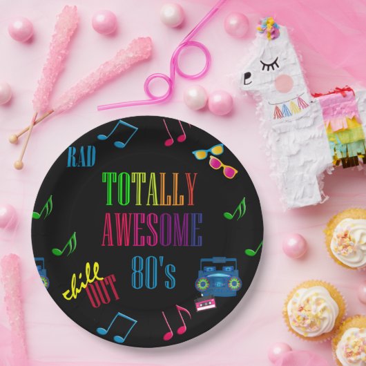 Assiettes En Carton Totalement génial fête des années 80 (Fête)