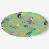 Assiettes En Carton Toucans et perroquets (Angle)