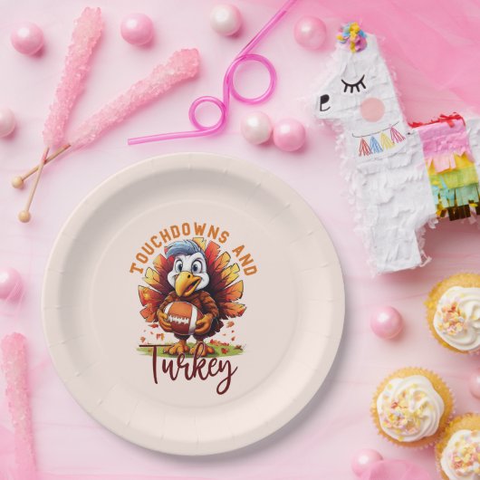 Assiettes En Carton Touchdown et Turquie Thanksgiving (Fête)
