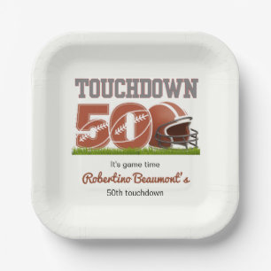 Assiettes En Carton Touchdown Fifty Funny Football 50e anniversaire