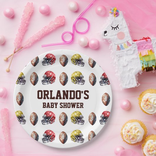Assiettes En Carton Touchdown Table Plaques Papier Football Thème Part (Fête)