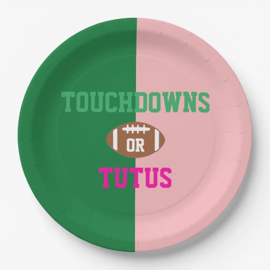 Assiettes En Carton Touchdowns ou Tutus Genre Reveal (Devant)