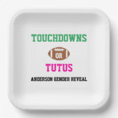 Assiettes En Carton Touchdowns ou Tutus Genre Reveal (Recto)