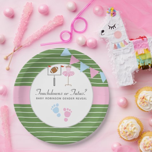Assiettes En Carton Touchdowns ou Tutus Genre Reveal Party (Fête)