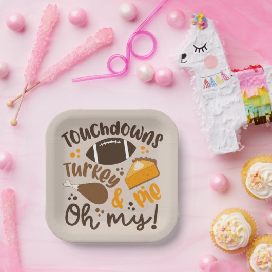 Assiettes En Carton Touchdowns Turquie & tarte | Oh, mon (Fête)