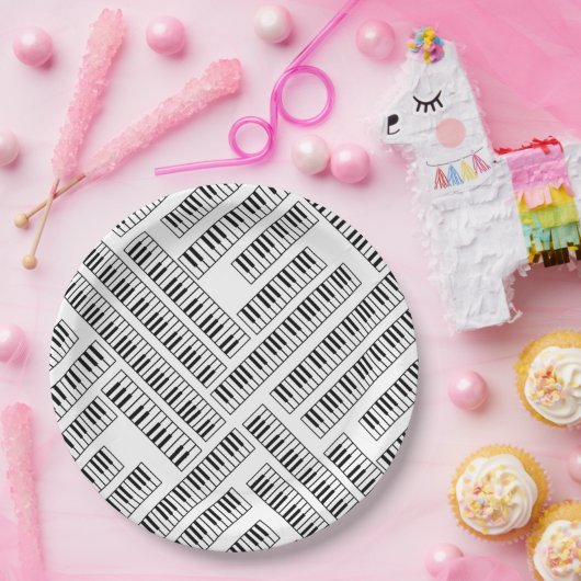 Assiettes En Carton Touches de piano (Fête)