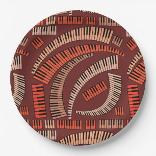 Assiettes En Carton Touches de piano courbes