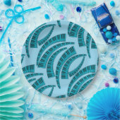 Assiettes En Carton Touches de piano courbes (Fête)