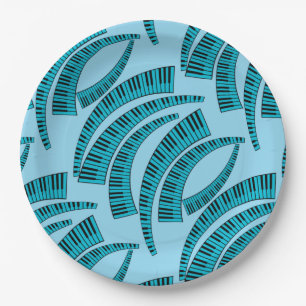 Assiettes En Carton Touches de piano courbes