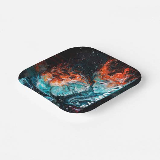 Assiettes En Carton Toujours à travers l'espace Nebula Couple (Angulaire)