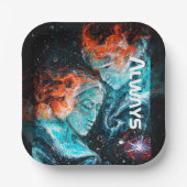 Assiettes En Carton Toujours à travers l'espace Nebula Couple (Recto)