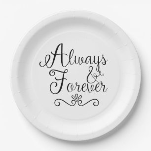 Assiettes En Carton Toujours et pour toujours épousant les plaques à