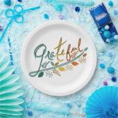 Assiettes En Carton Toujours reconnaissant (Fête)