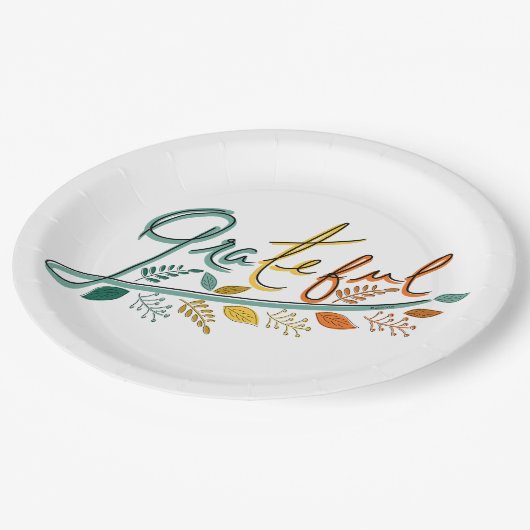 Assiettes En Carton Toujours reconnaissant (Angle)