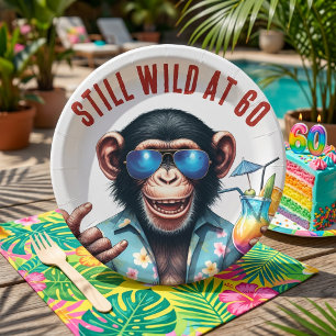 Assiettes En Carton Toujours Sauvage à 60 ans Summer Monkey 60e Annive