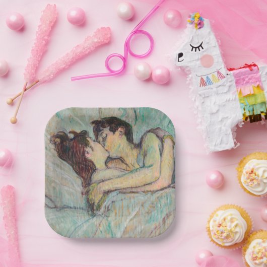 Assiettes En Carton Toulouse-Lautrec - En Lit, Baiser (Fête)