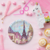 Assiettes En Carton Tour Eiffel à la française Paysage d'inspiration P (Fête)