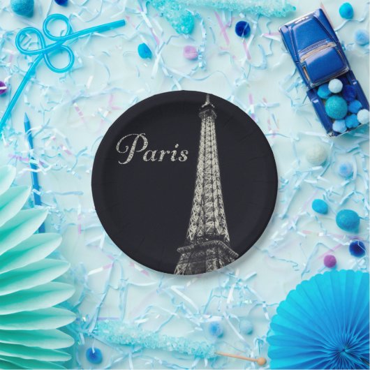 Assiettes En Carton Tour Eiffel à Paris (Fête)