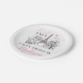 Assiettes En Carton Tour Eiffel Paris Fête d'anniversaire parisienne, (Angle)