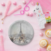 Assiettes En Carton Tour Eiffel Paris France Plaques Papier Chic Voyag (Fête)